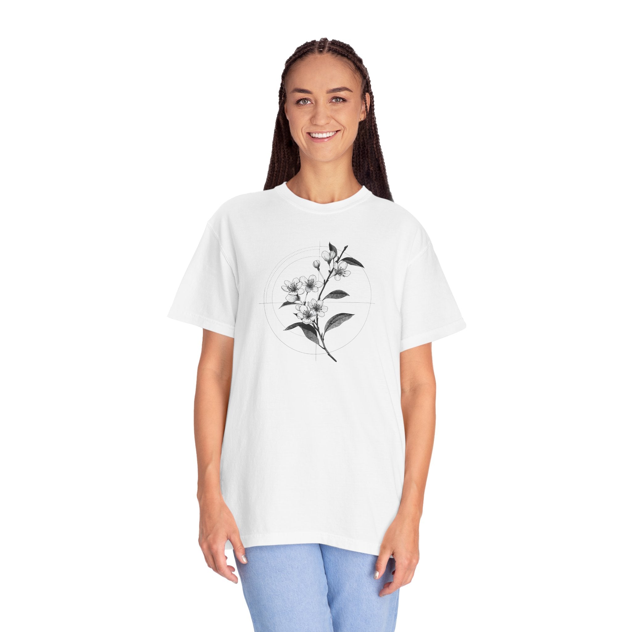 Botanical Sketch T-Shirt — Minimal Floral Illustration Tee