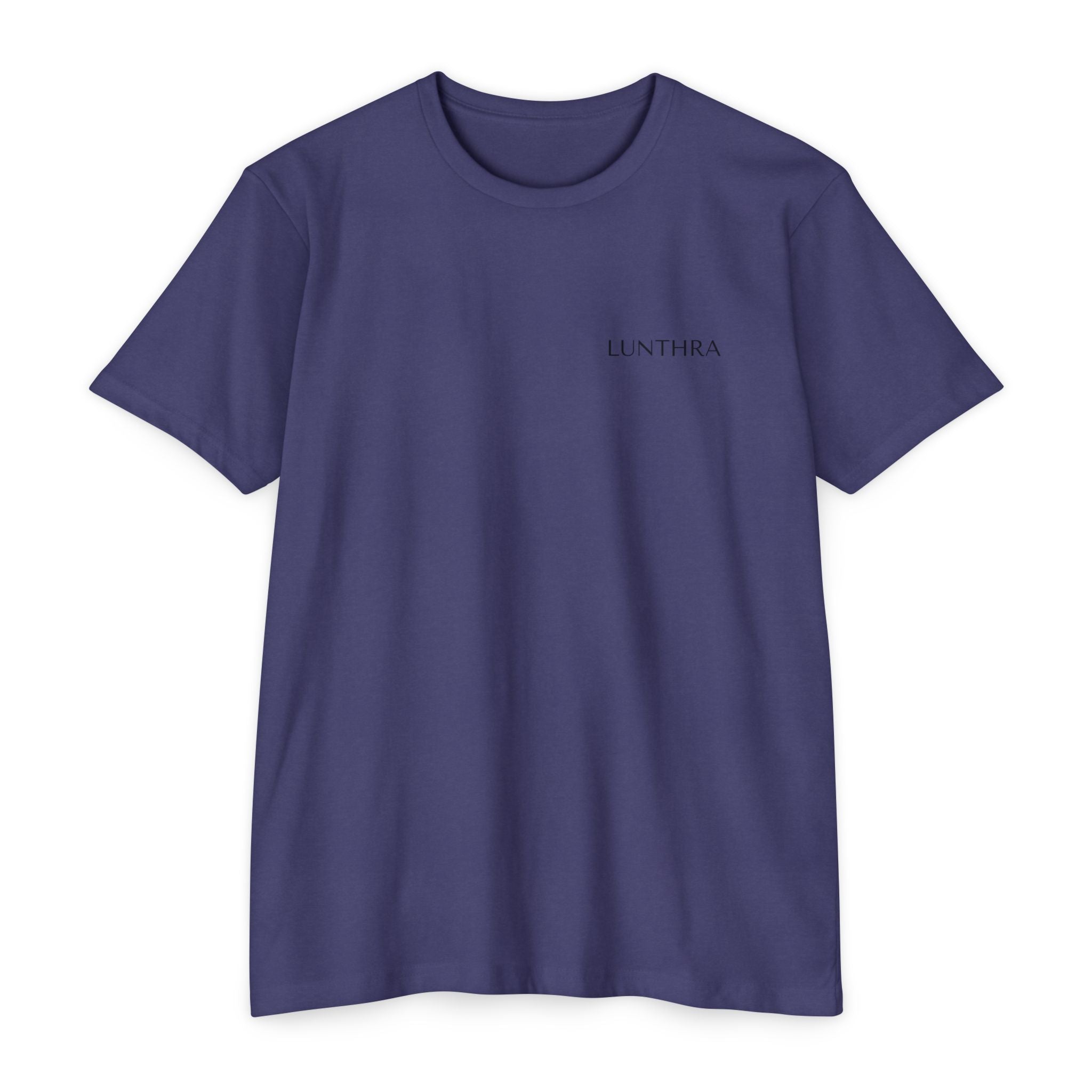 Minimal 'Lunthra' Chest Logo T-Shirt Soft Neutral Graphic Tee