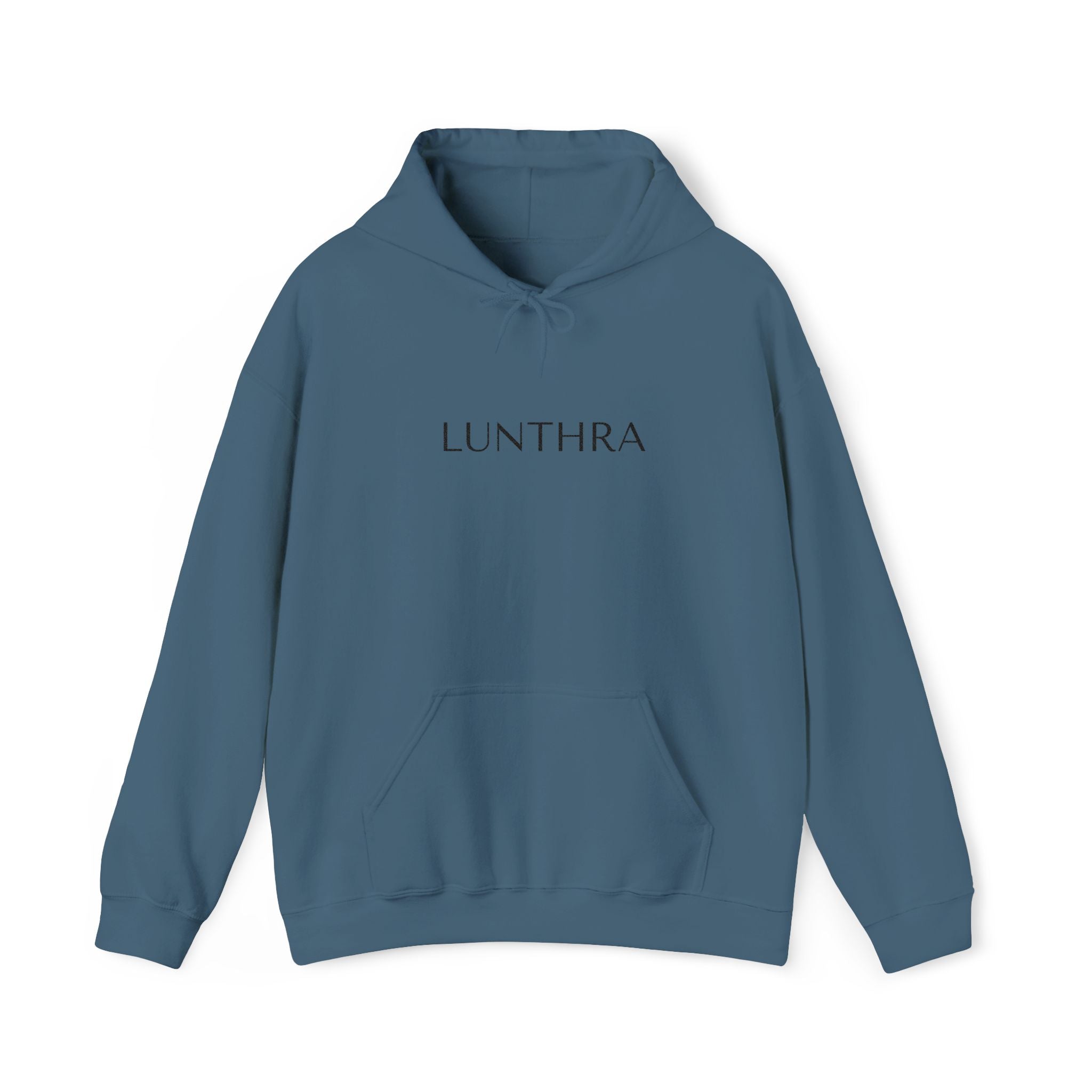 Lunthra Minimalist Logo Hoodie — Neutral Cozy Pullover