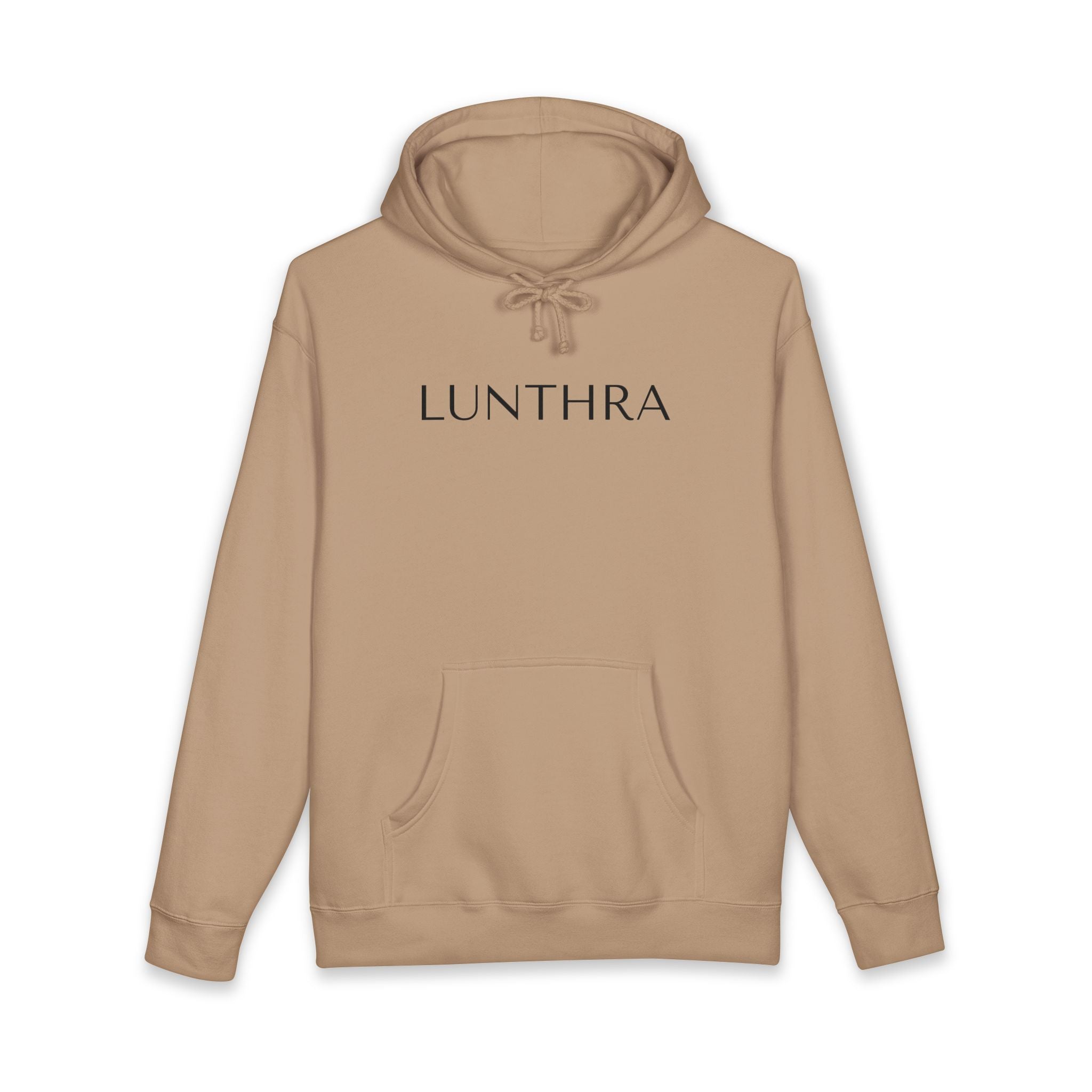 Minimal Logo Hoodie — Bone Pullover Sweatshirt