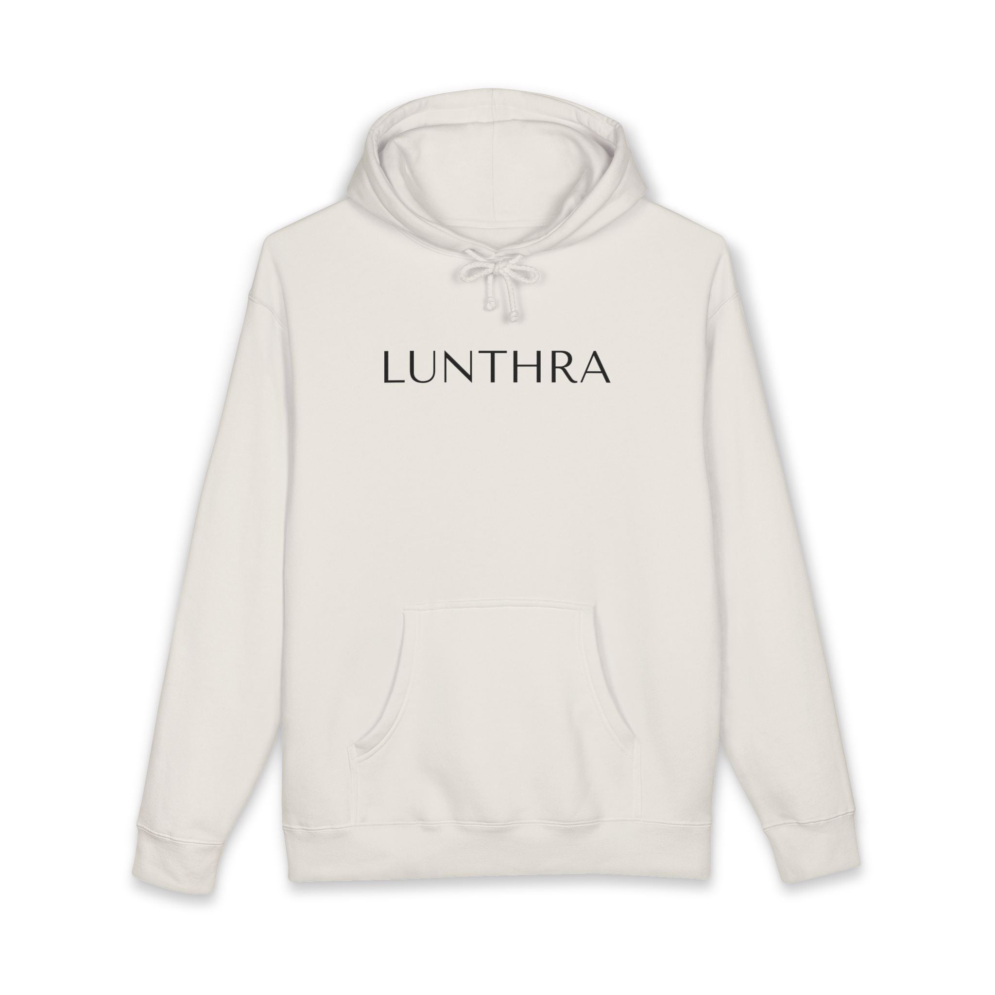 Minimal Logo Hoodie — Bone Pullover Sweatshirt
